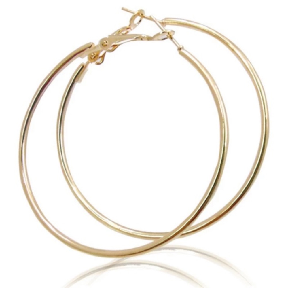 NEW!💙💎💛BIG💛GOLDEN💛MODERN HOOPS!💛💎💙AWESOME! - Picture 6 of 7